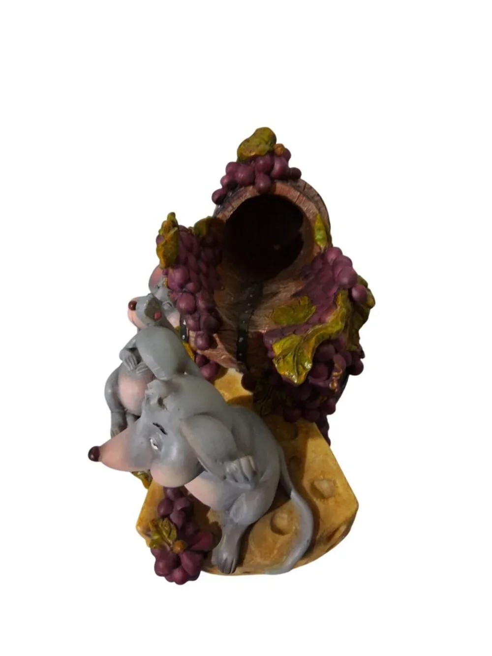 Drunken Happy Full Mice Wine Bottle Holder Figurine